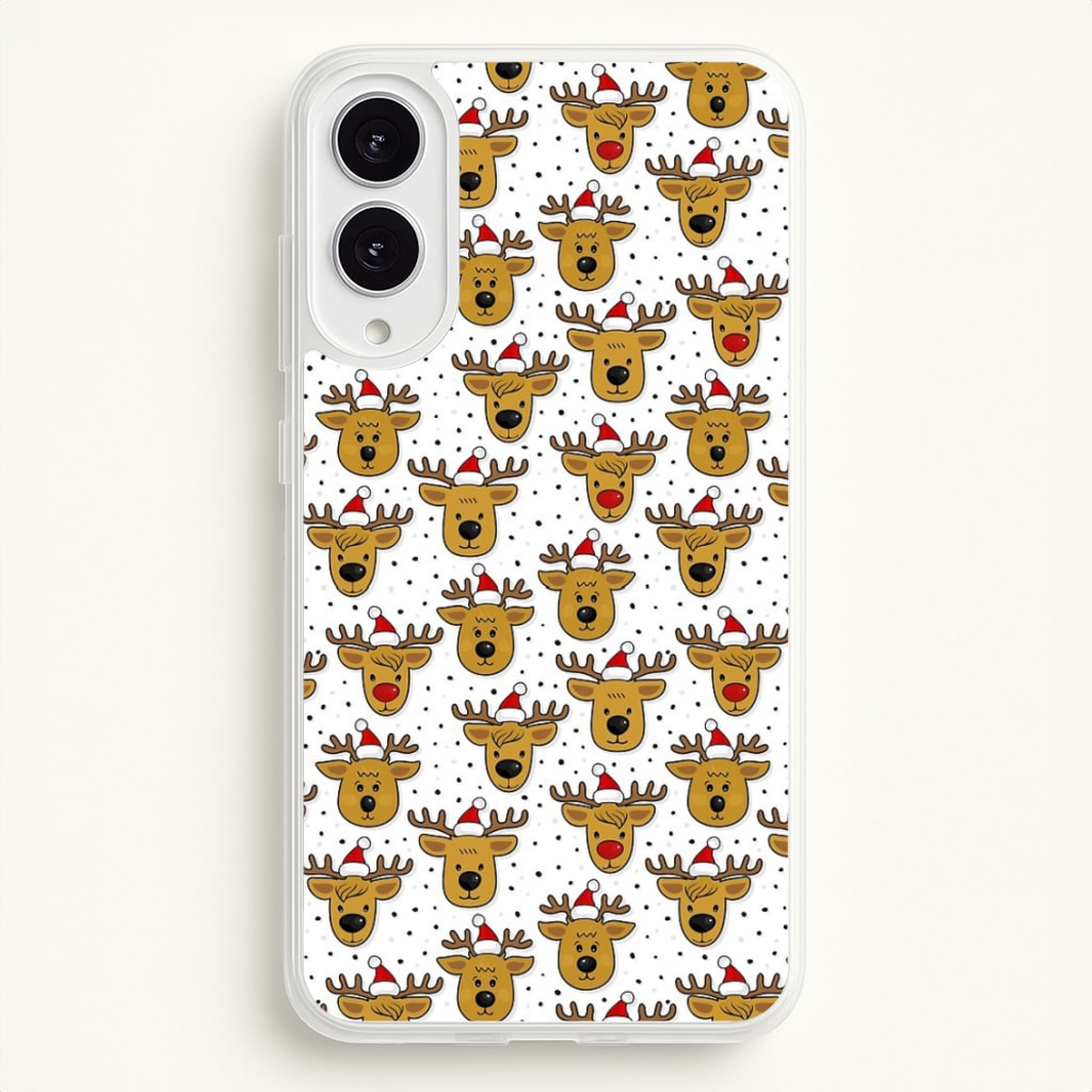Reindeers In Santa Hats Pattern - Phone Case for Galaxy S25 Edge