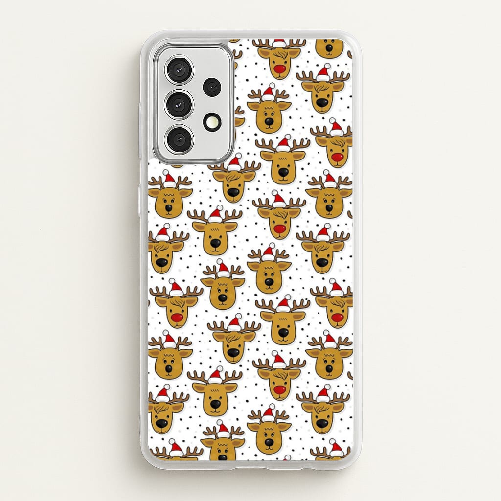 Reindeers In Santa Hats Pattern - Phone Case for Galaxy A52 / A52s