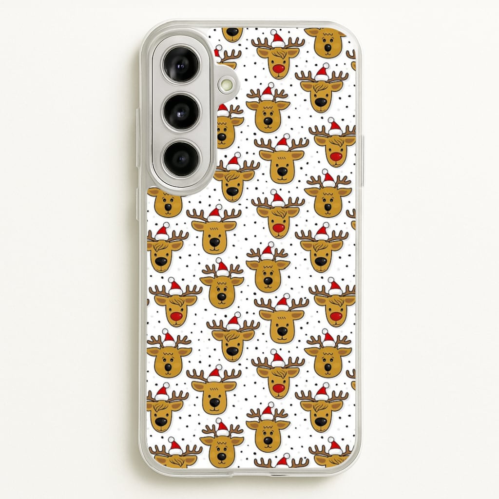 Reindeers In Santa Hats Pattern - Phone Case for Galaxy A56