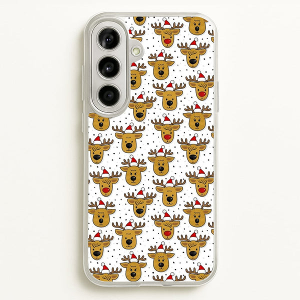 Reindeers In Santa Hats Pattern - Phone Case for Galaxy A56