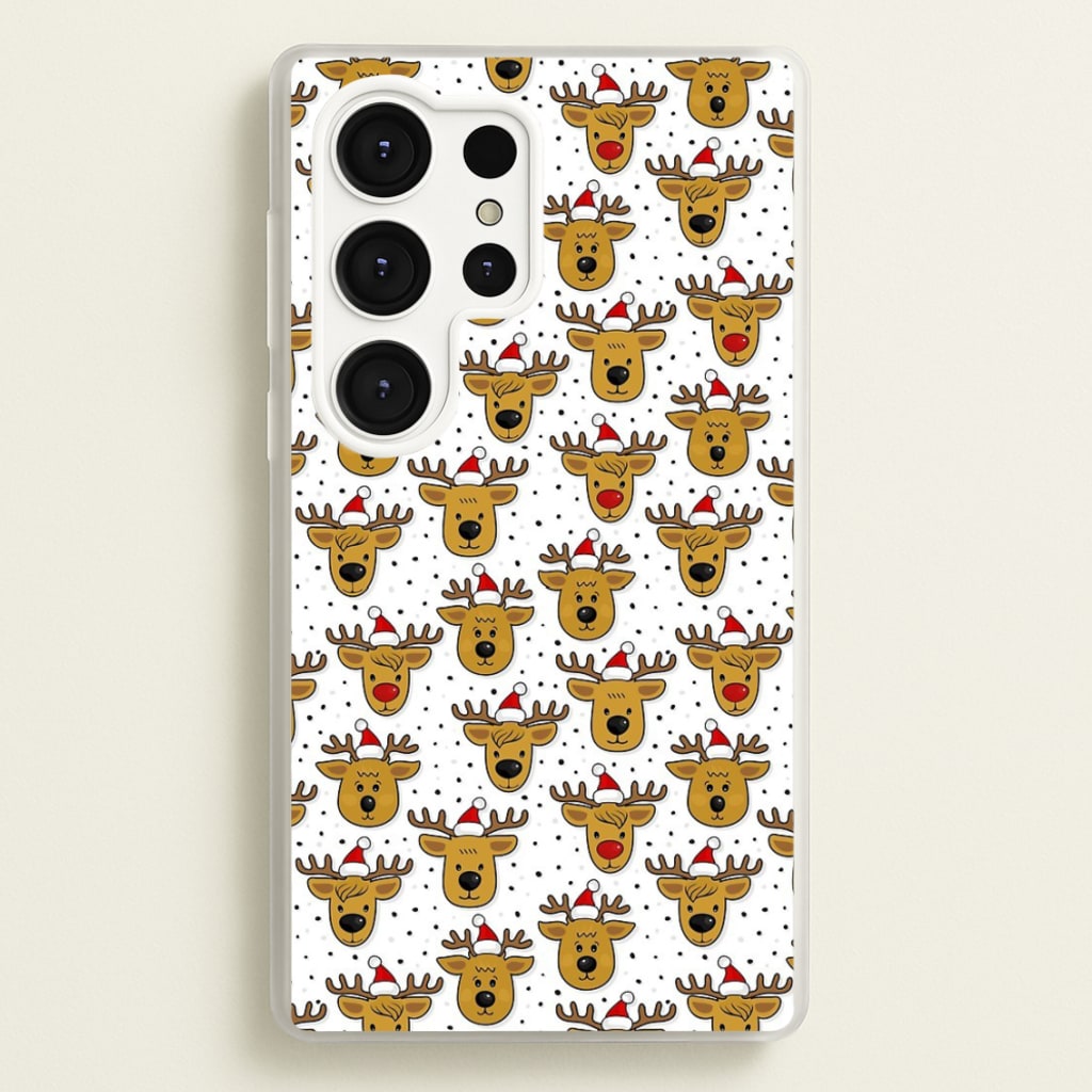 Reindeers In Santa Hats Pattern - Phone Case for Galaxy S25 Ultra