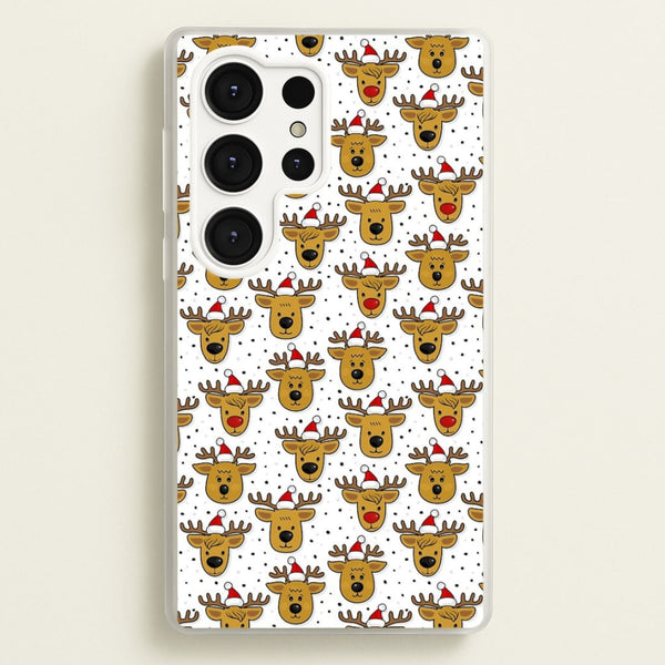 Reindeers In Santa Hats Pattern - Phone Case for Galaxy S25 Ultra