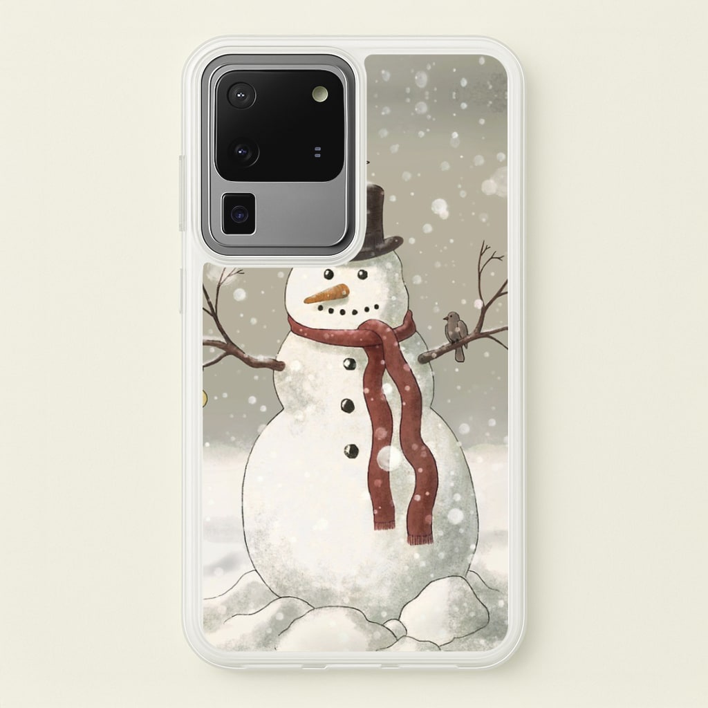 Christmas Snowman Drawing - Phone Case for Galaxy S20 Ultra