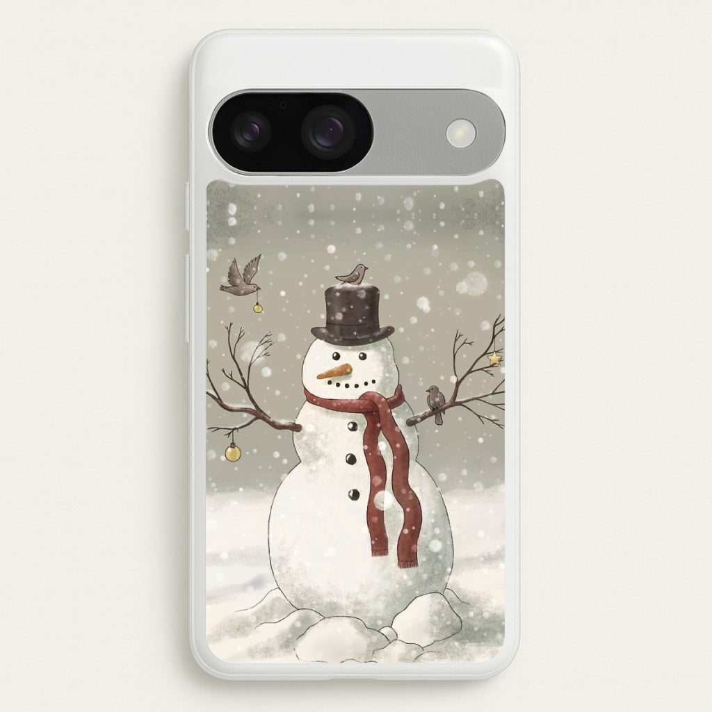 Christmas Snowman Drawing - Phone Case for Google Pixel 9 / 9 Pro