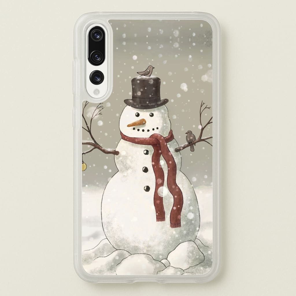 Christmas Snowman Drawing - Phone Case for Huawei P20 Pro