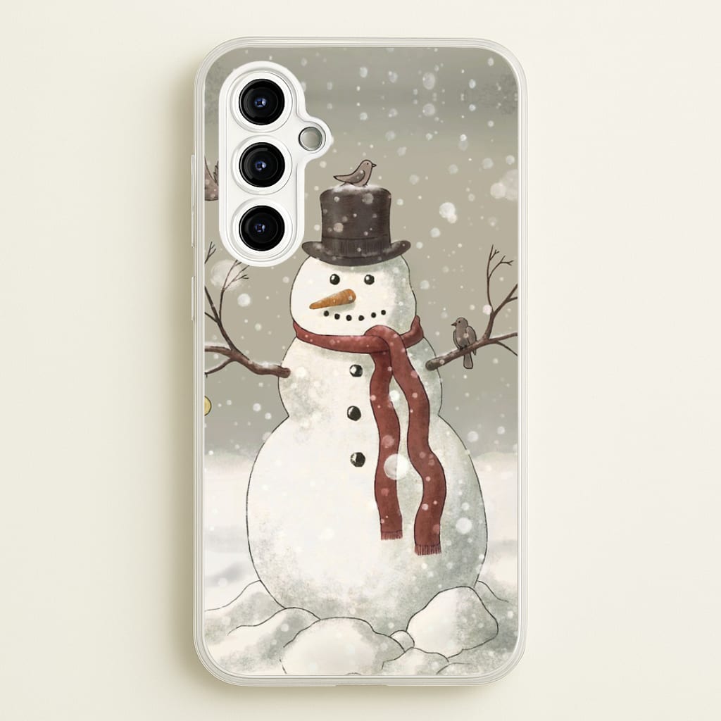 Christmas Snowman Drawing - Phone Case for Galaxy A54
