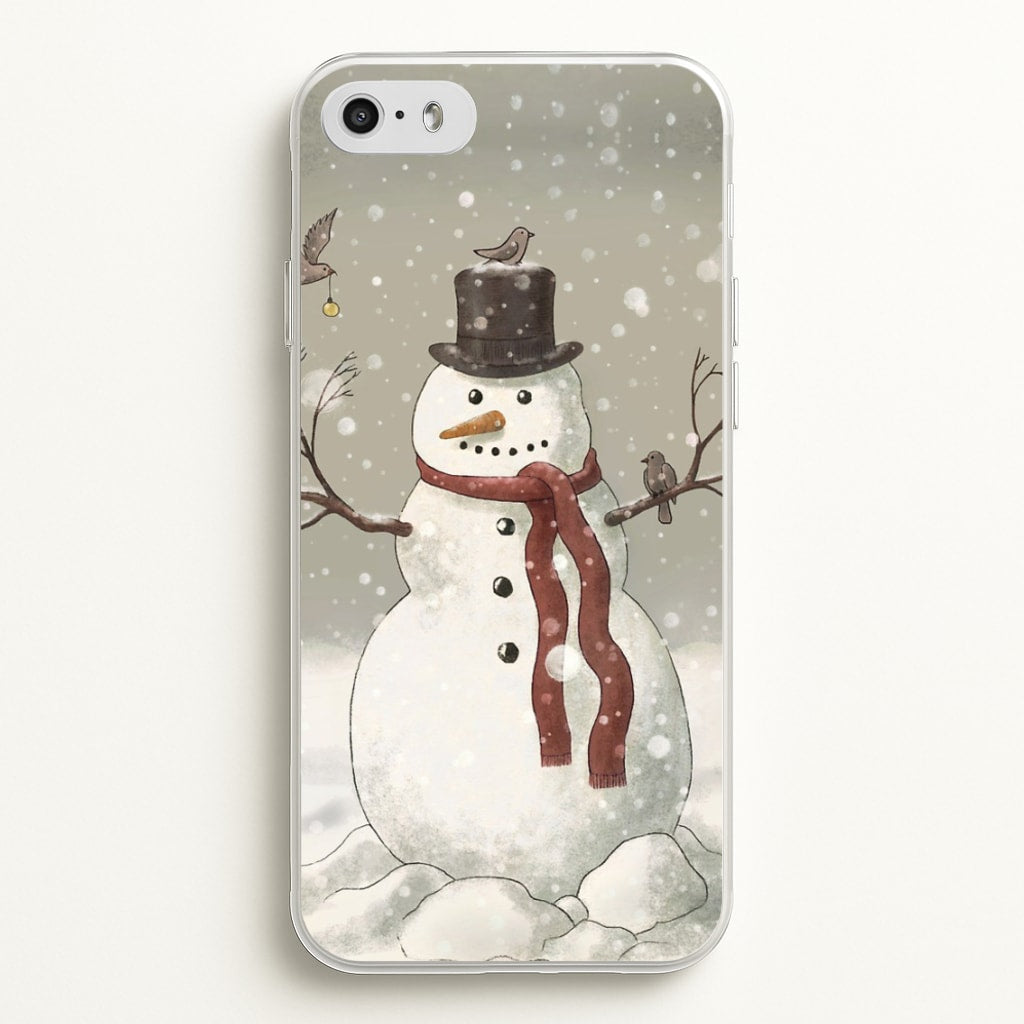Christmas Snowman Drawing - Phone Case for iPhone 5 / 5s / SE 2016