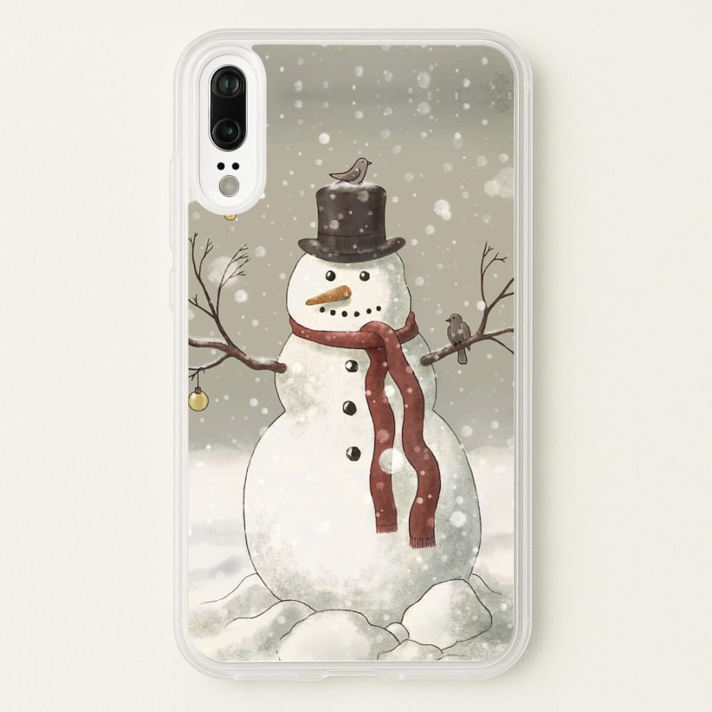 Christmas Snowman Drawing - Phone Case for Huawei P20