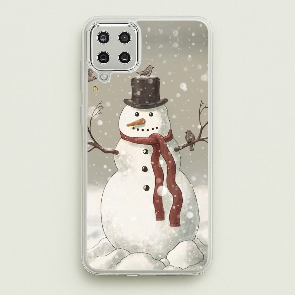 Christmas Snowman Drawing - Phone Case for Galaxy A12