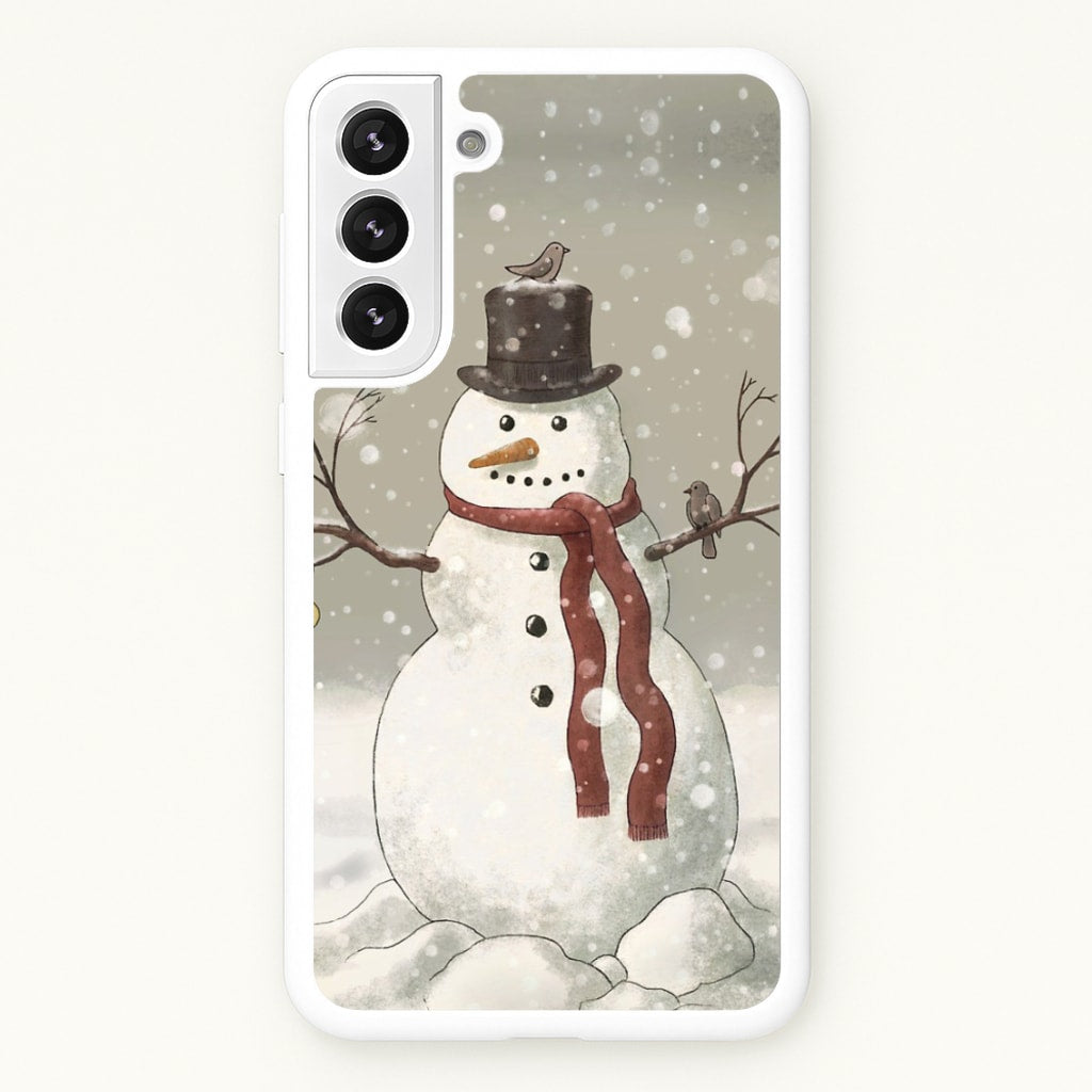 Christmas Snowman Drawing - Phone Case for Galaxy S22 Plus
