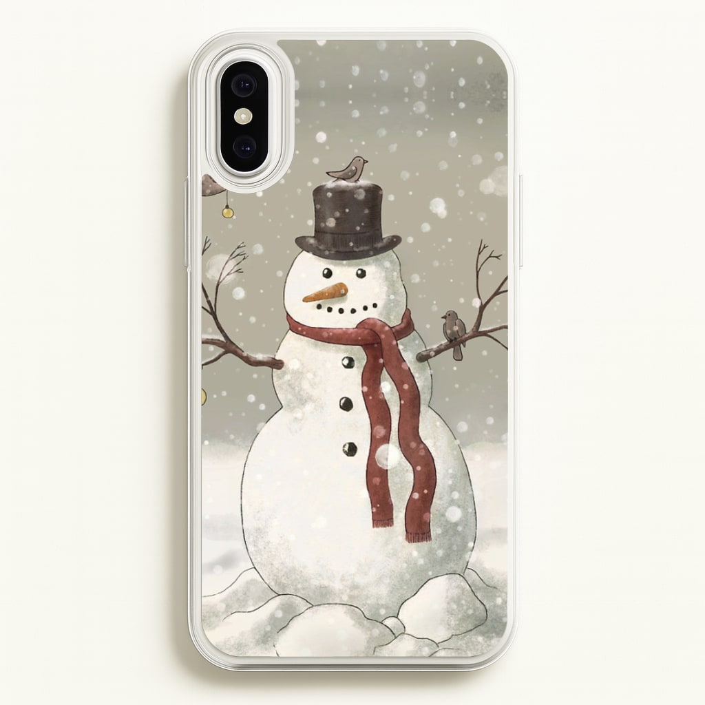 Christmas Snowman Drawing - Phone Case for iPhone XS Max