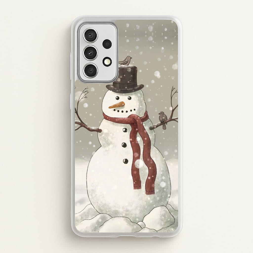 Christmas Snowman Drawing - Phone Case for Galaxy A52 / A52s