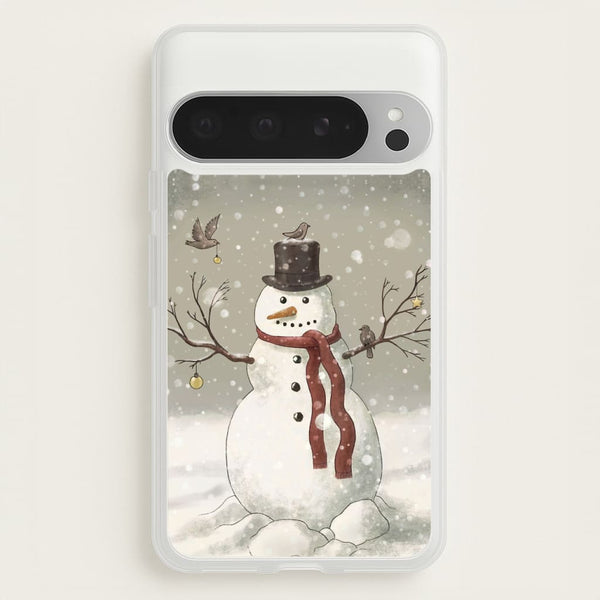 Christmas Snowman Drawing - Phone Case for Google Pixel 9 Pro XL