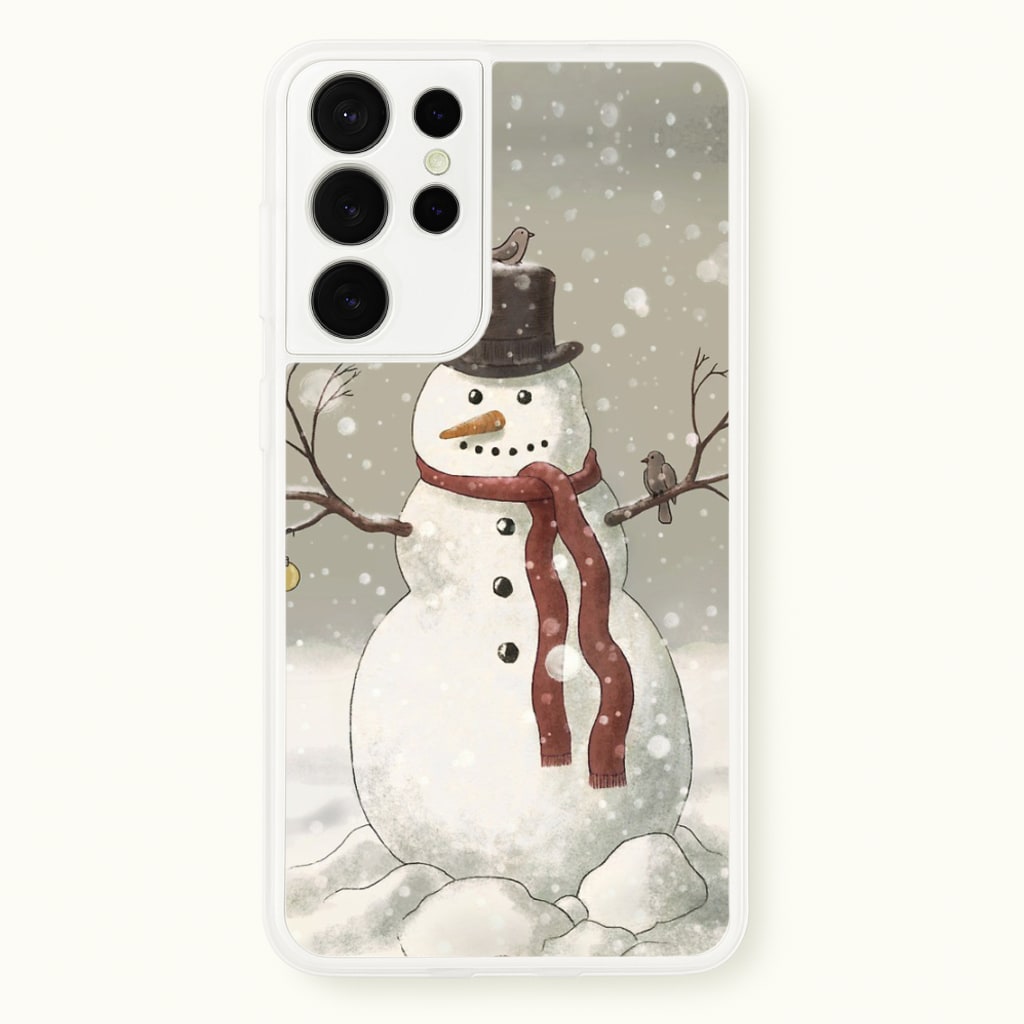 Christmas Snowman Drawing - Phone Case for Galaxy S21 Ultra