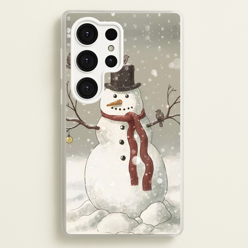 Christmas Snowman Drawing - Phone Case for Galaxy S25 Ultra