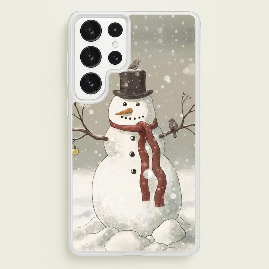 Christmas Snowman Drawing - Phone Case for Galaxy S23 Ultra