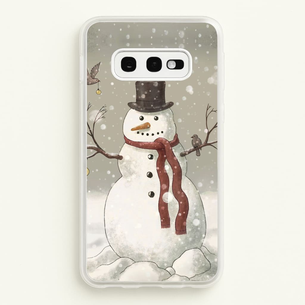 Christmas Snowman Drawing - Phone Case for Galaxy S10e