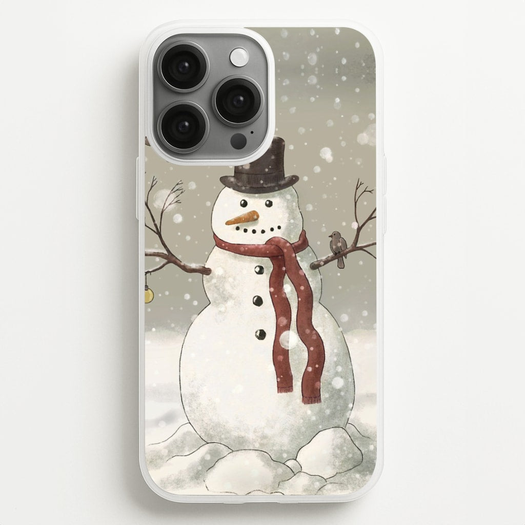 Christmas Snowman Drawing - Phone Case for iPhone 13 Pro Max