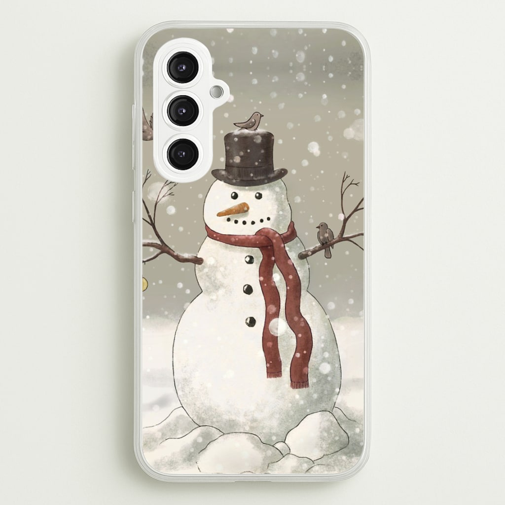 Christmas Snowman Drawing - Phone Case for Galaxy S23FE