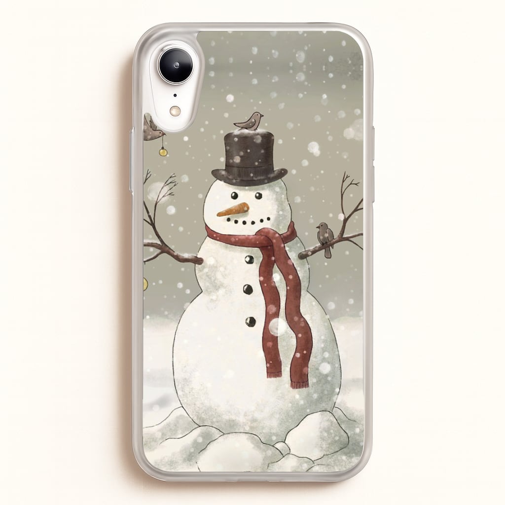 Christmas Snowman Drawing - Phone Case for iPhone XR