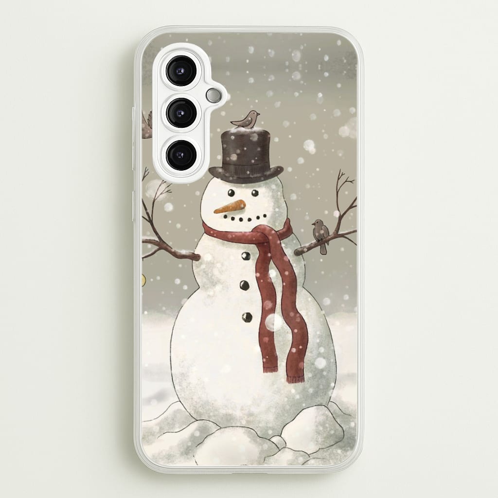 Christmas Snowman Drawing - Phone Case for Galaxy A14