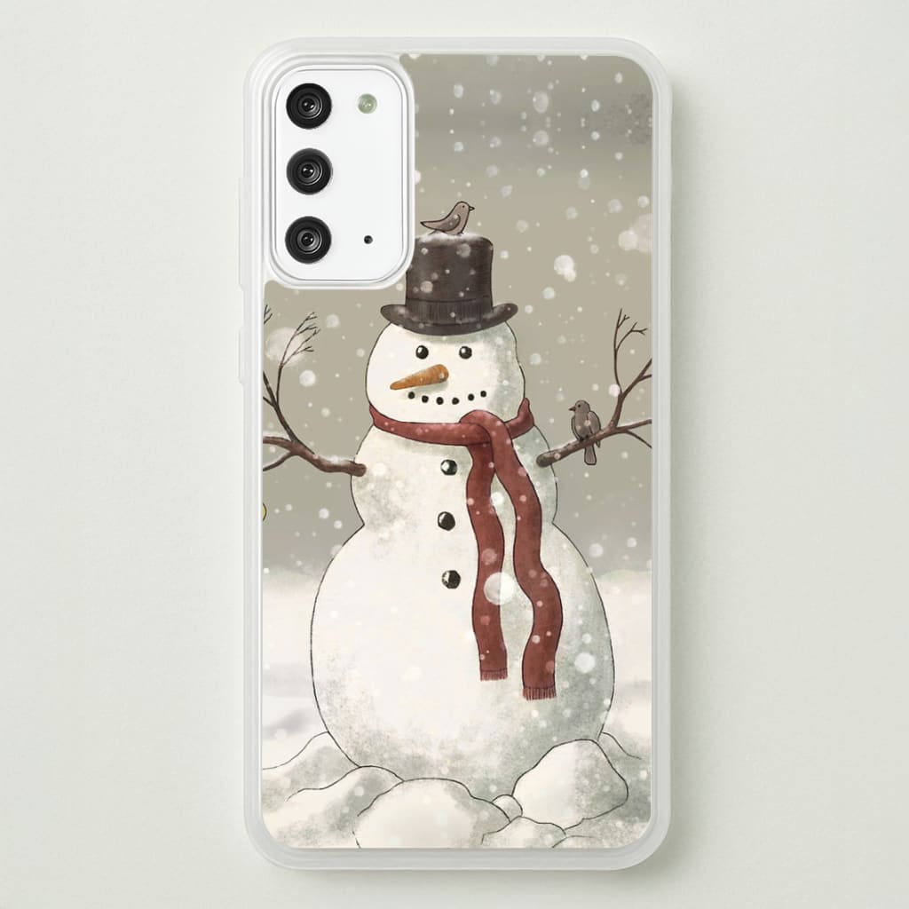 Christmas Snowman Drawing - Phone Case for Galaxy Note 20