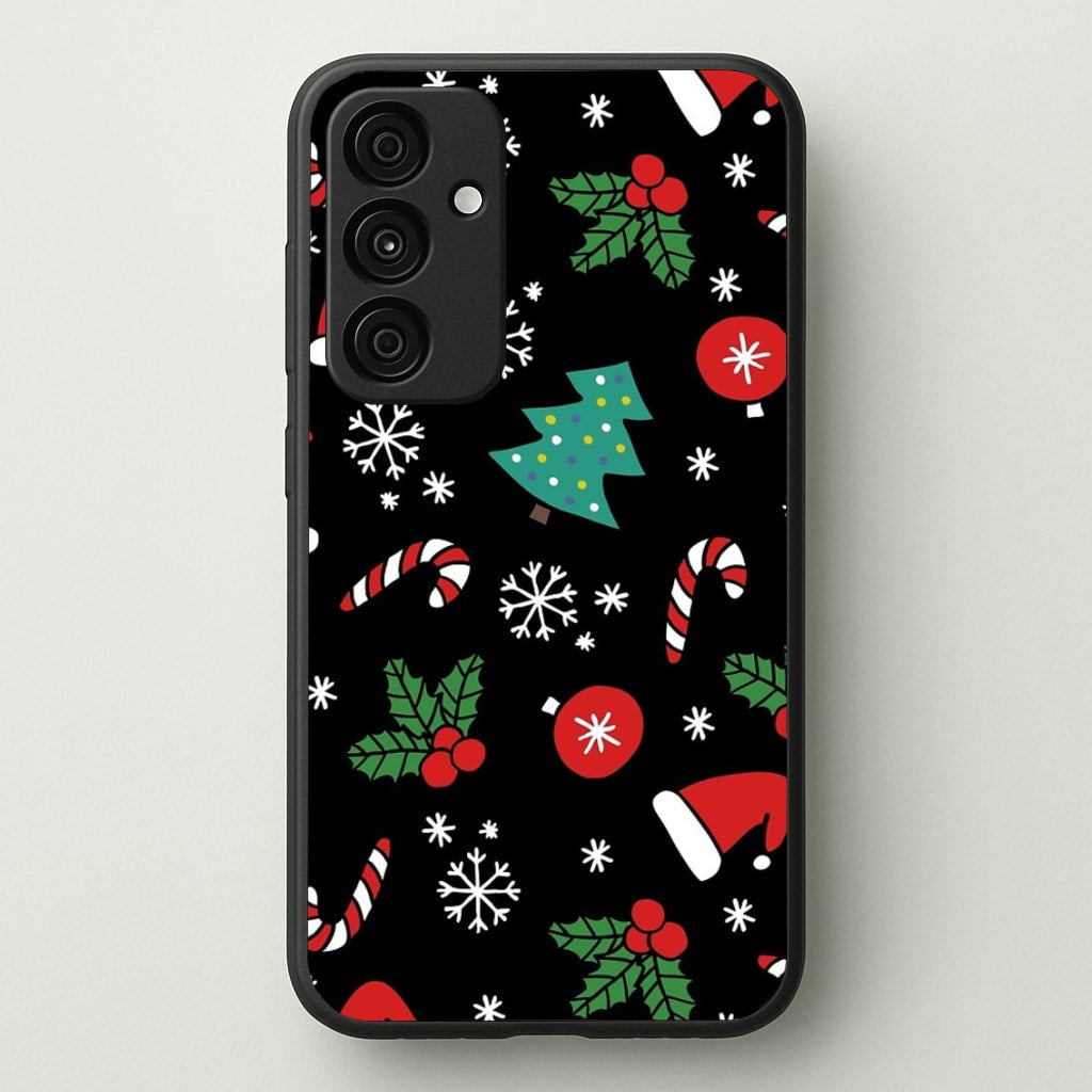 Christmas Objects Pattern - Phone Case for Galaxy A55