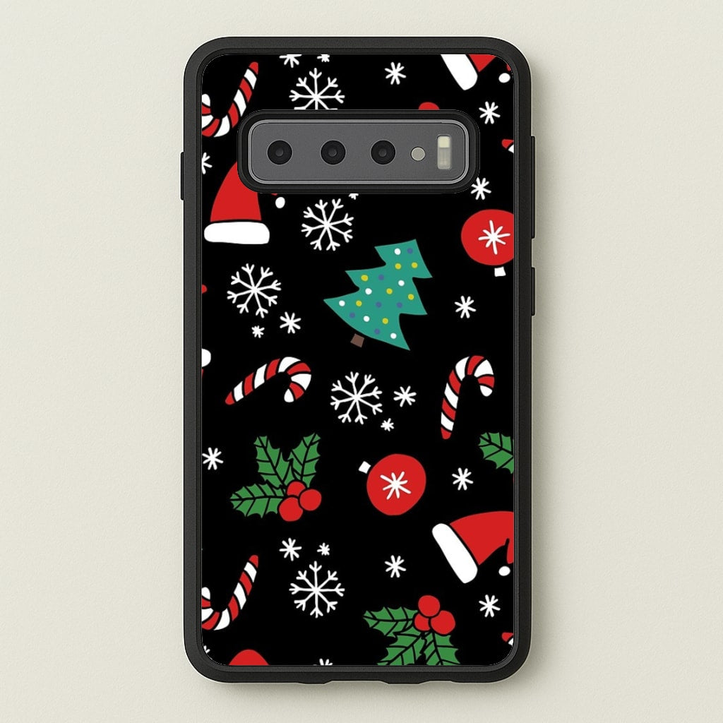 Christmas Objects Pattern - Phone Case for Galaxy S10 Plus