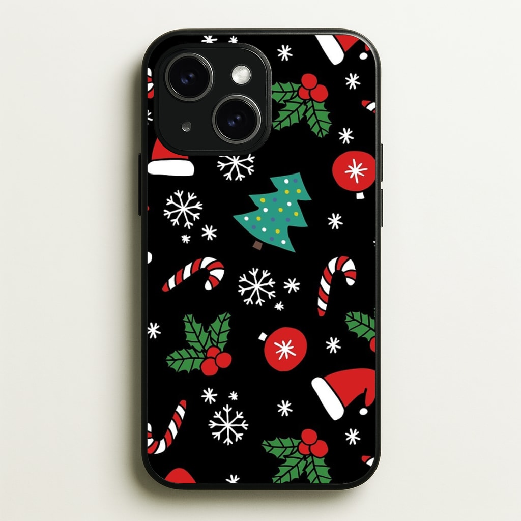 Christmas Objects Pattern - Phone Case for iPhone 15