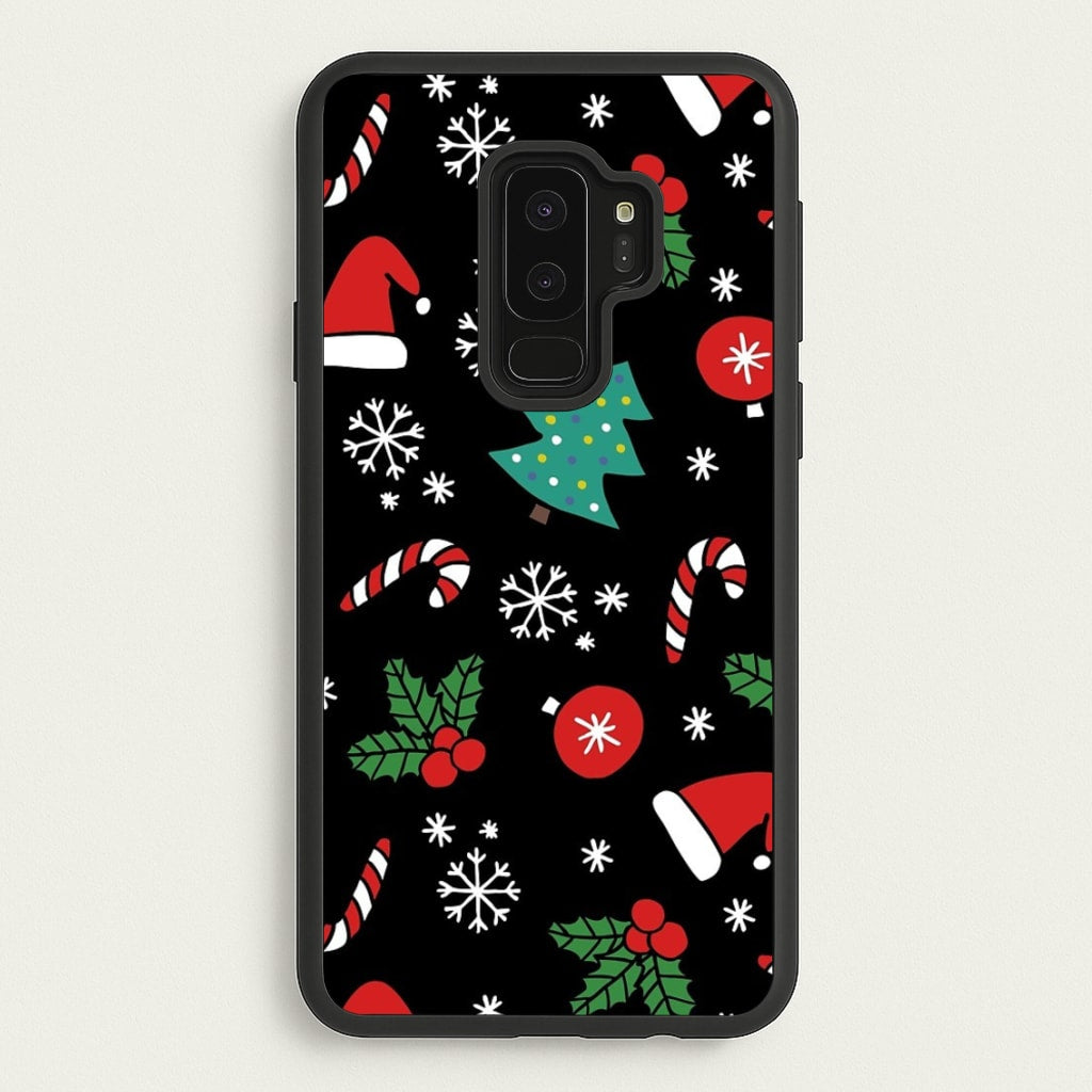 Christmas Objects Pattern - Phone Case for Galaxy S9 Plus