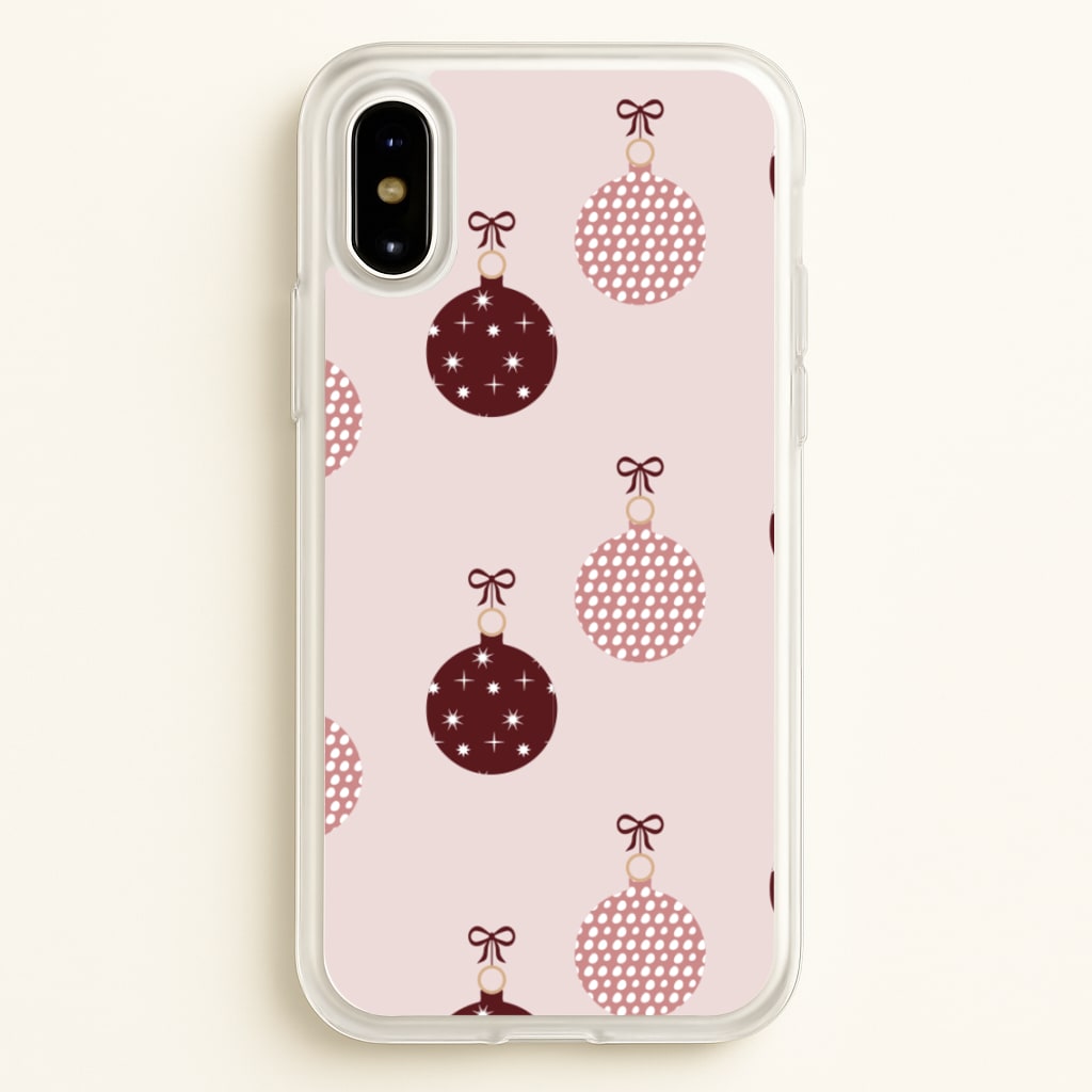 Christmas Bauble Pattern - Christmas Phone Case for iPhone X / XS