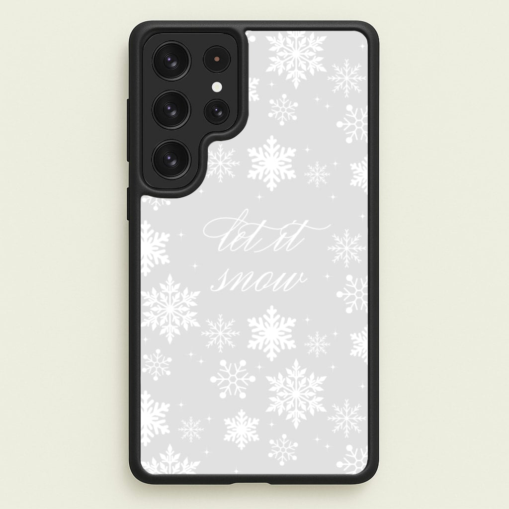 Let It Snow Christmas Pattern - Christmas Phone Case for Galaxy S22 Ultra