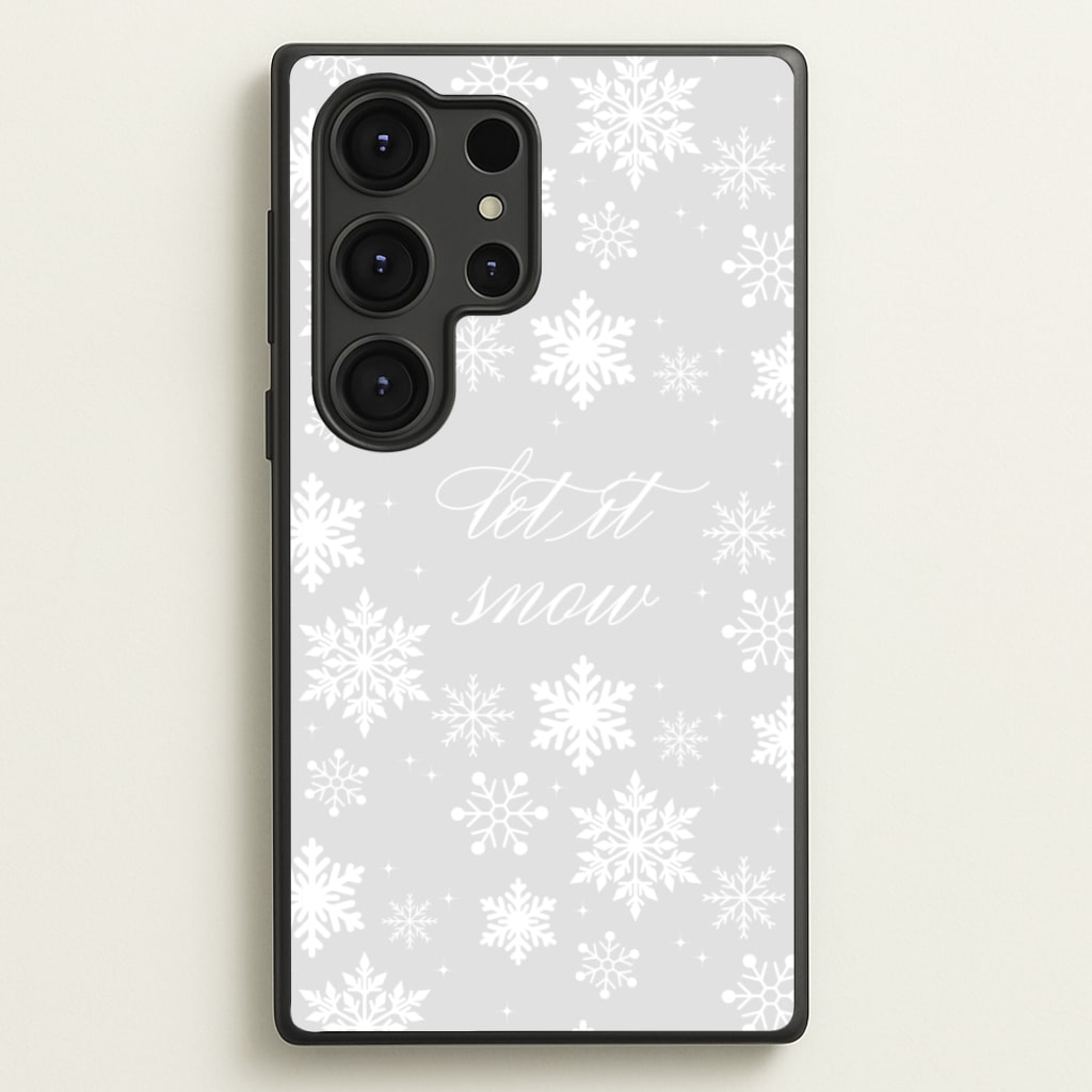 Let It Snow Christmas Pattern - Christmas Phone Case for Galaxy S25 Ultra