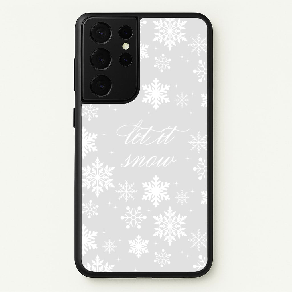 Let It Snow Christmas Pattern - Christmas Phone Case for Galaxy S21 Ultra