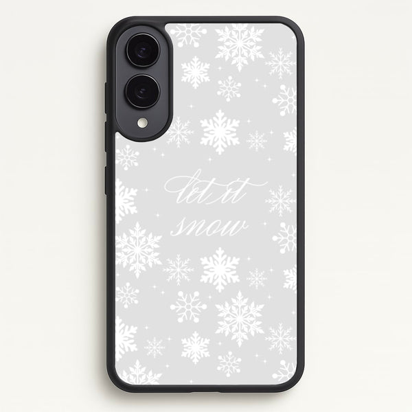 Let It Snow Christmas Pattern - Christmas Phone Case for Galaxy S25 Edge