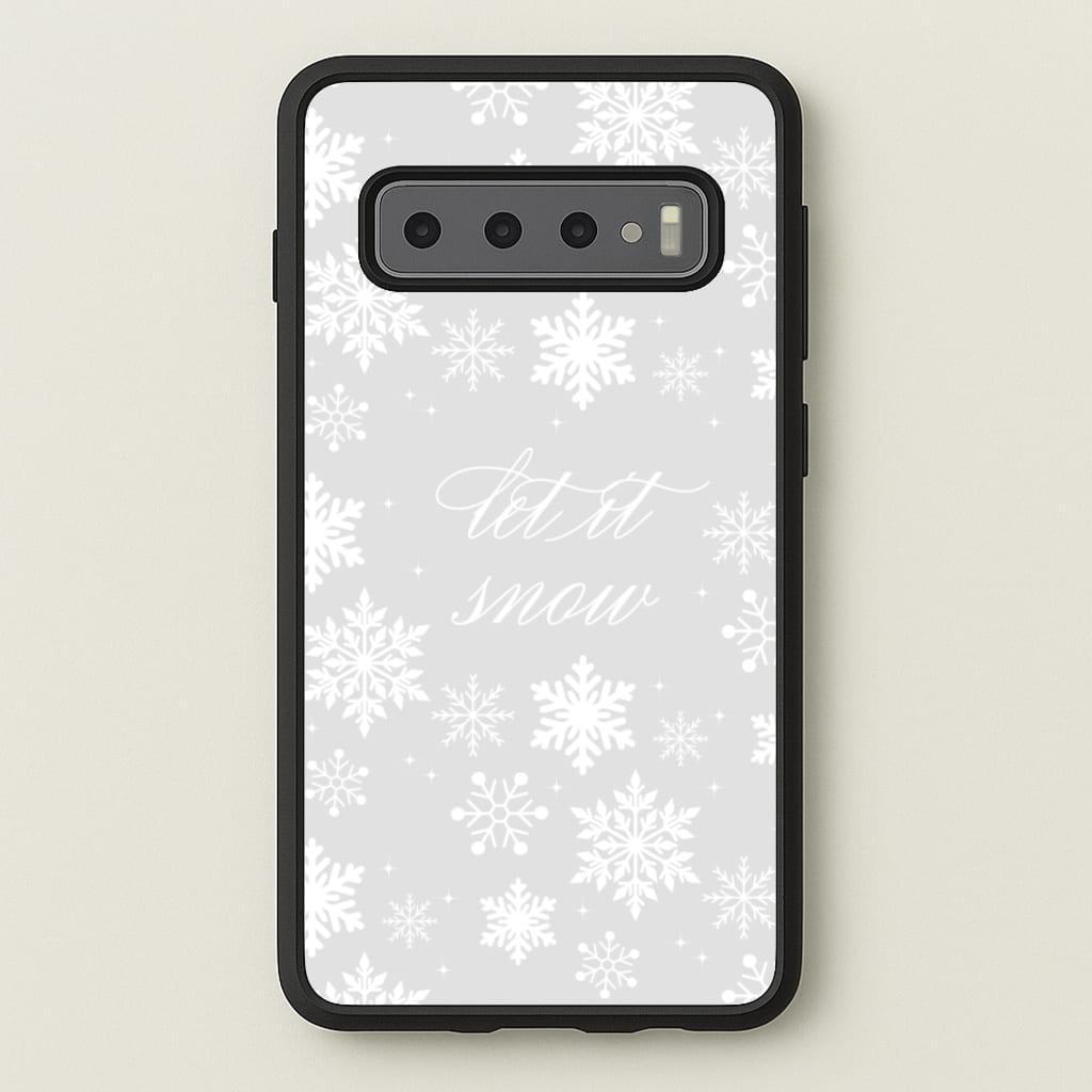 Let It Snow Christmas Pattern - Christmas Phone Case for Galaxy S10 Plus