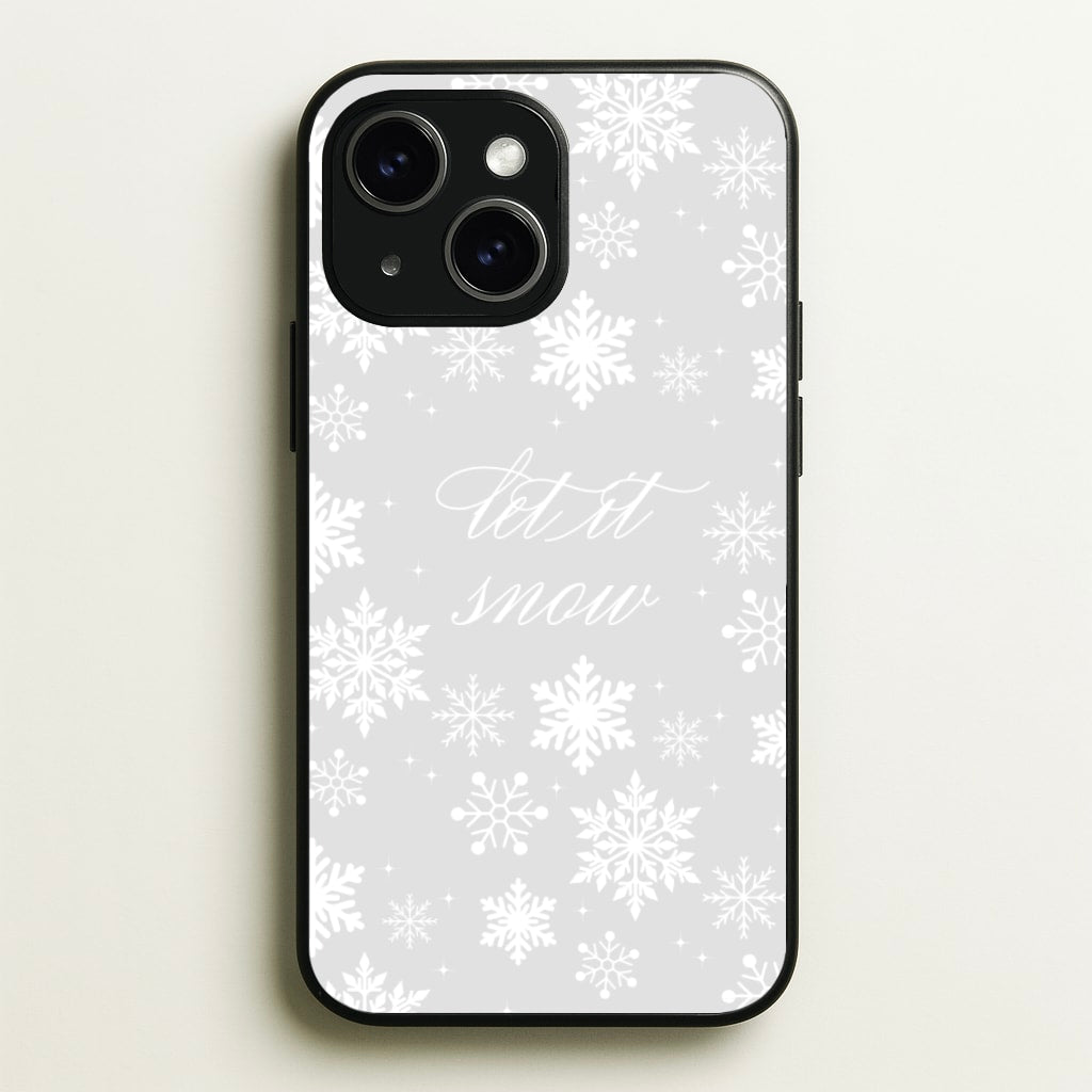 Let It Snow Christmas Pattern - Christmas Phone Case for iPhone 15 Plus