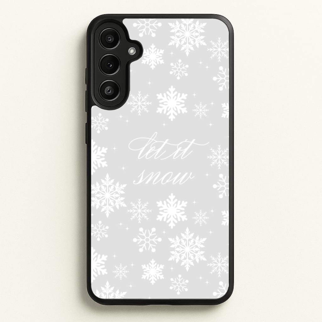 Let It Snow Christmas Pattern - Christmas Phone Case for Galaxy A34