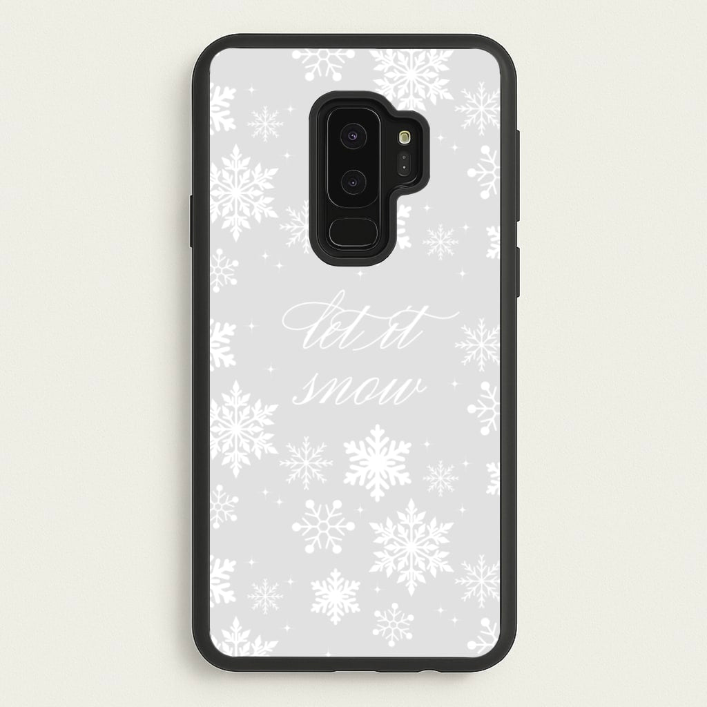 Let It Snow Christmas Pattern - Christmas Phone Case for Galaxy S9 Plus