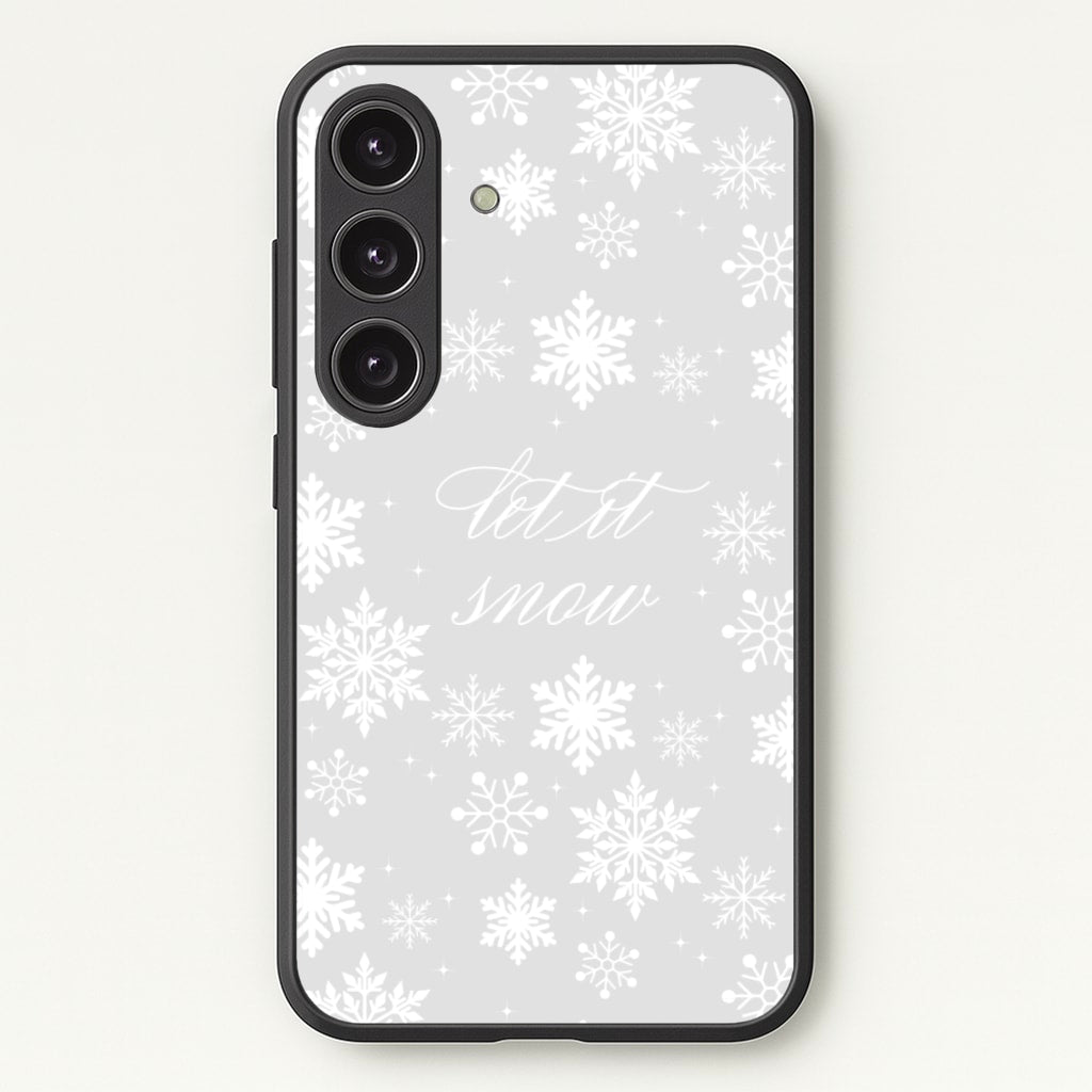 Let It Snow Christmas Pattern - Christmas Phone Case for Galaxy S24 Plus
