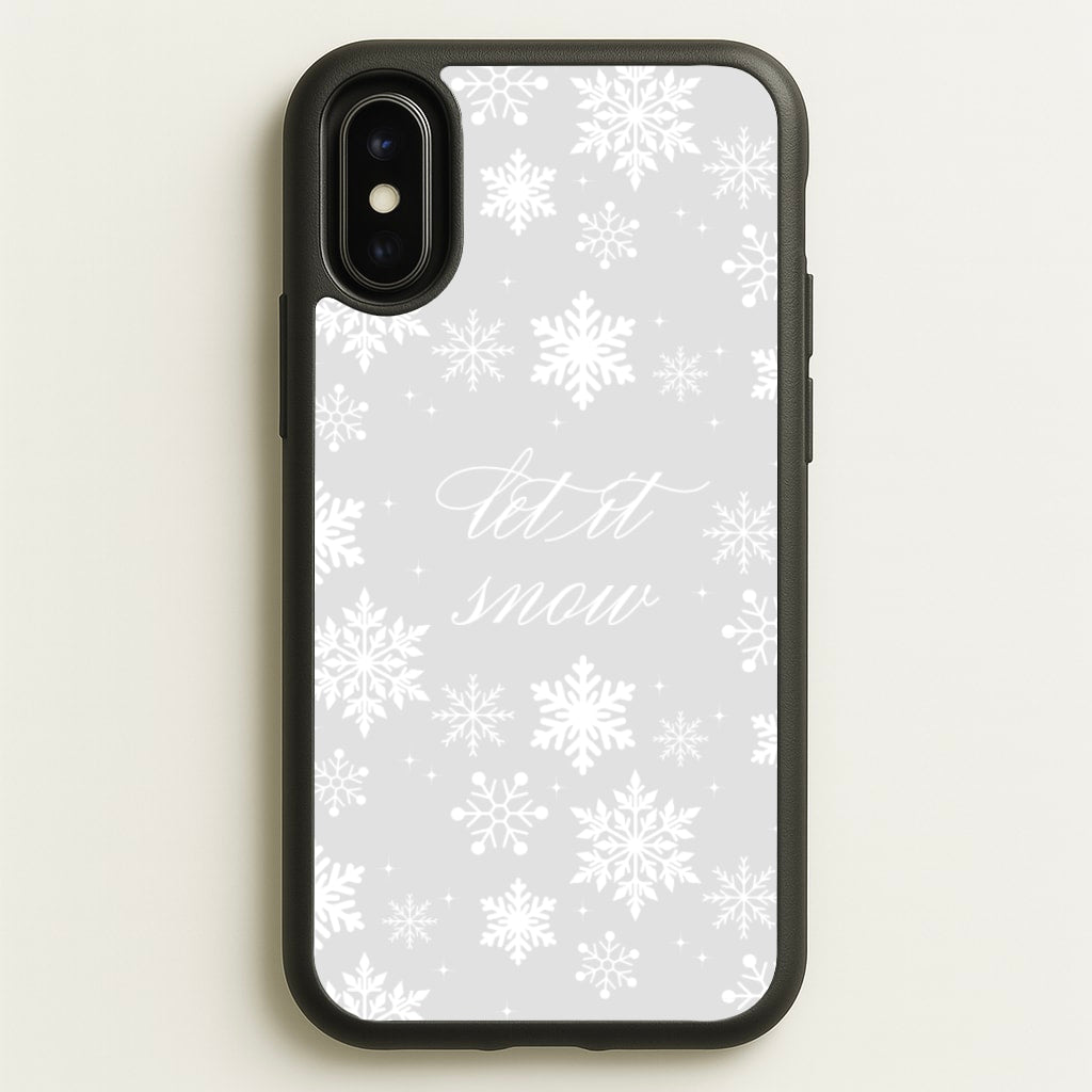 Let It Snow Christmas Pattern - Christmas Phone Case for iPhone X / XS