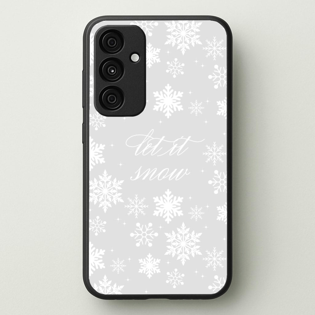 Let It Snow Christmas Pattern - Christmas Phone Case for Galaxy A55