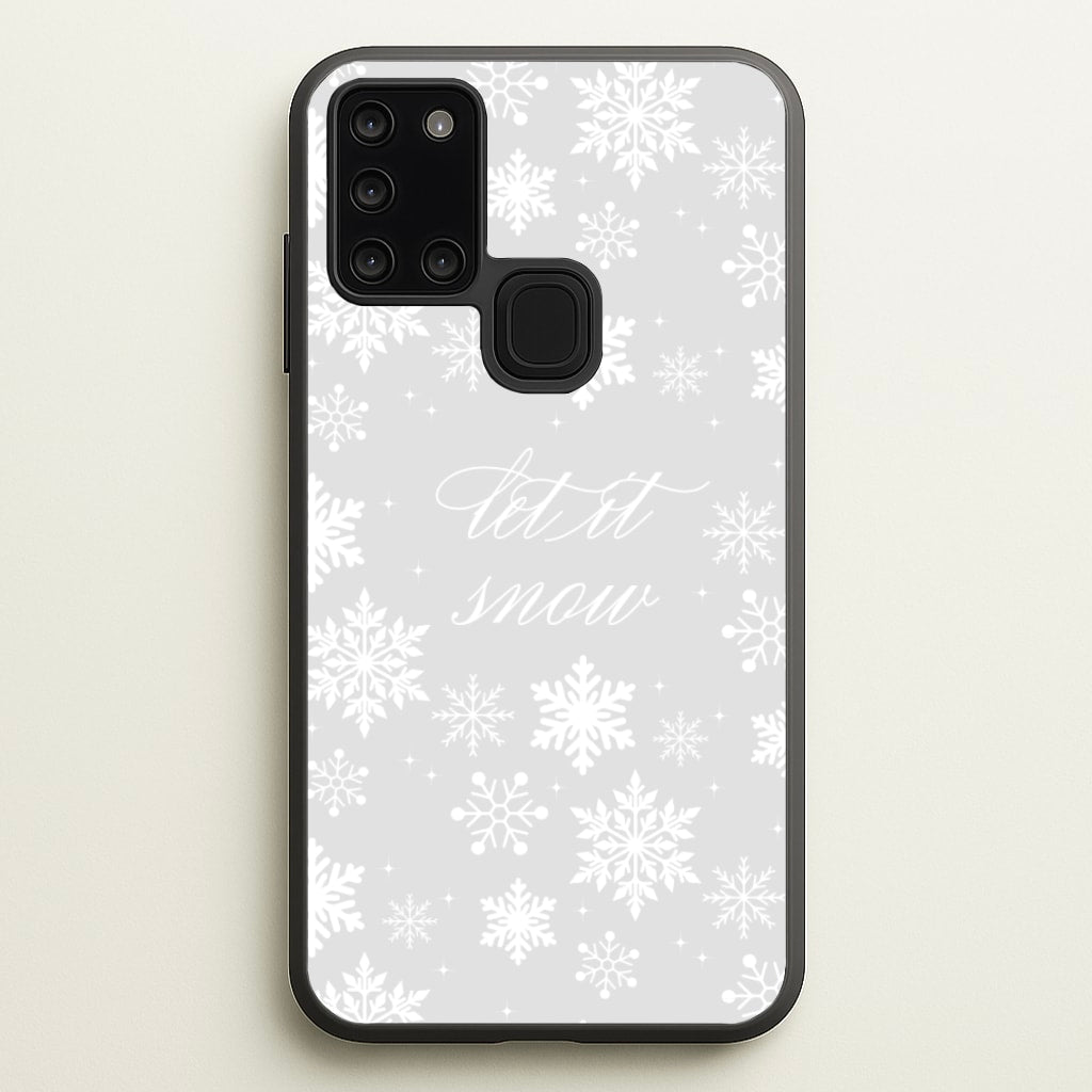 Let It Snow Christmas Pattern - Christmas Phone Case for Galaxy A21s