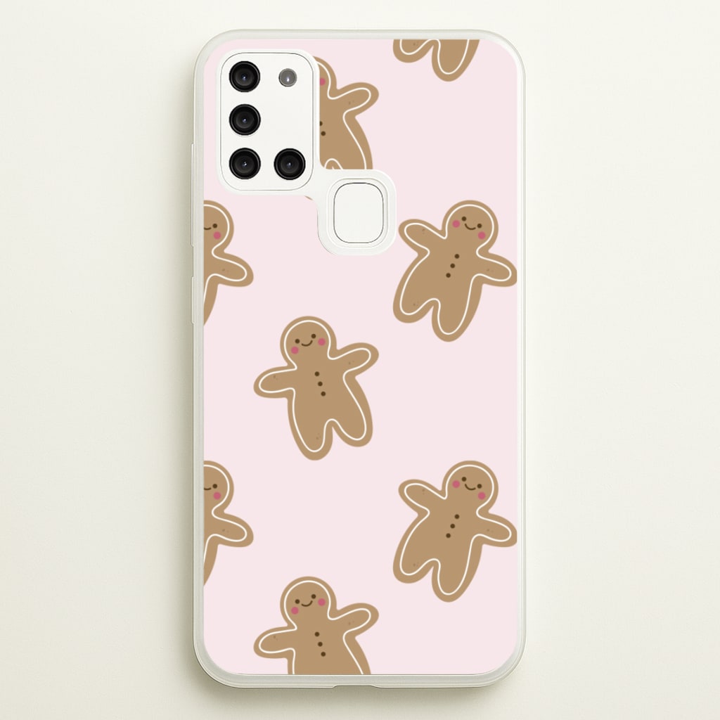 Gingerbread Men Christmas Pattern - Christmas Phone Case for Galaxy A21s