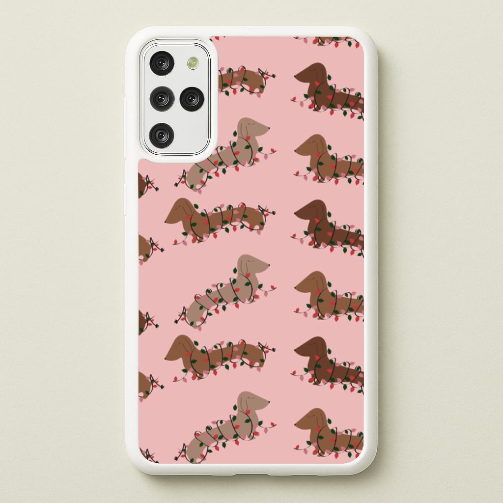 Dachshund Christmas Pattern - Christmas Phone Case for Galaxy S20 Plus