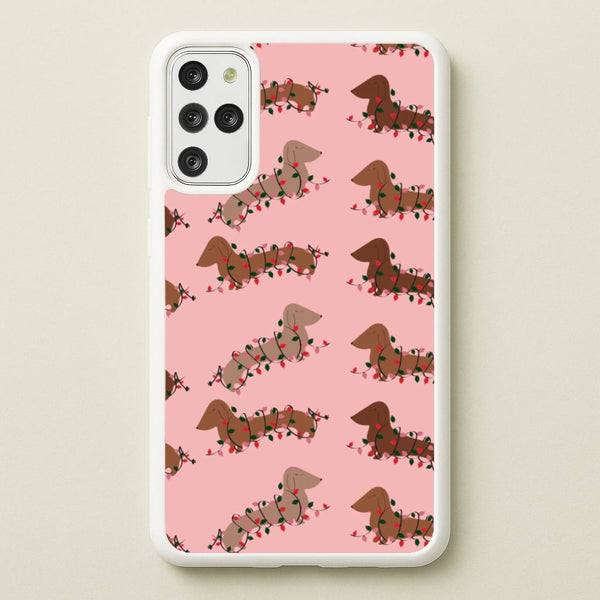 Dachshund Christmas Pattern - Christmas Phone Case for Galaxy S20 Plus