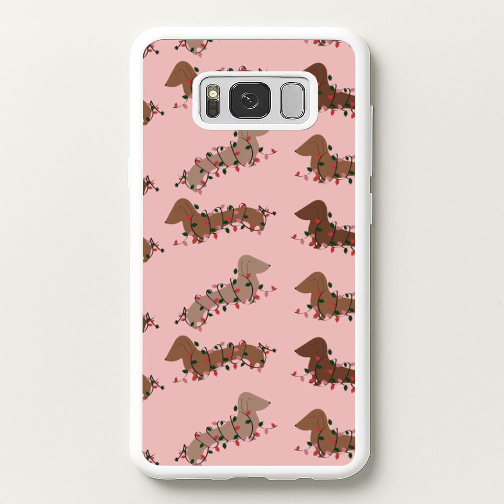 Dachshund Christmas Pattern - Christmas Phone Case for Galaxy S8 Plus