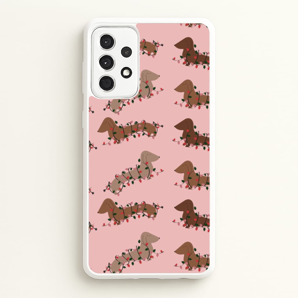 Dachshund Christmas Pattern - Christmas Phone Case for Galaxy A52 / A52s