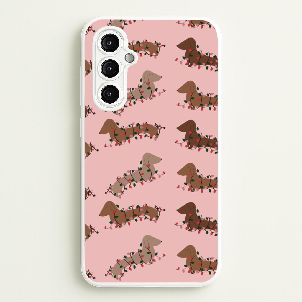 Dachshund Christmas Pattern - Christmas Phone Case for Galaxy A14