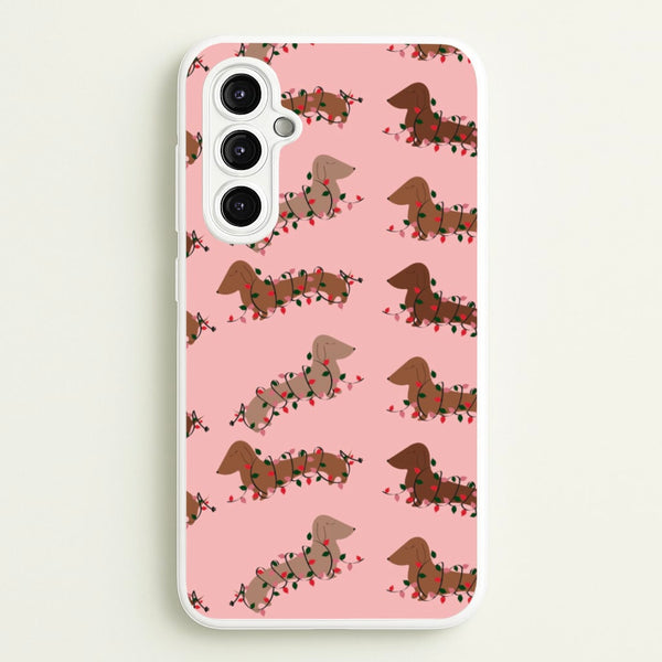 Dachshund Christmas Pattern - Christmas Phone Case for Galaxy A14